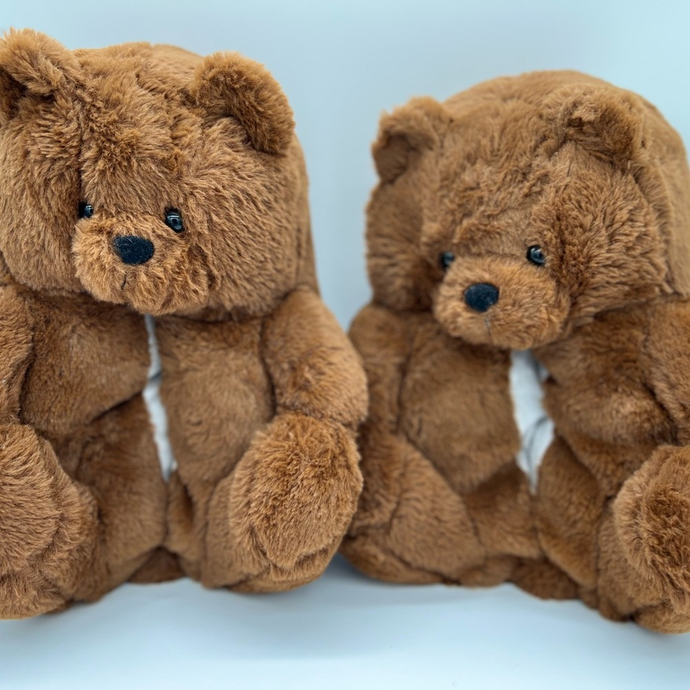 Teddy Bear Slippers Comfy Teddy Bear Indoor Dark Brown Sz 5.5-9.5 valentine gift